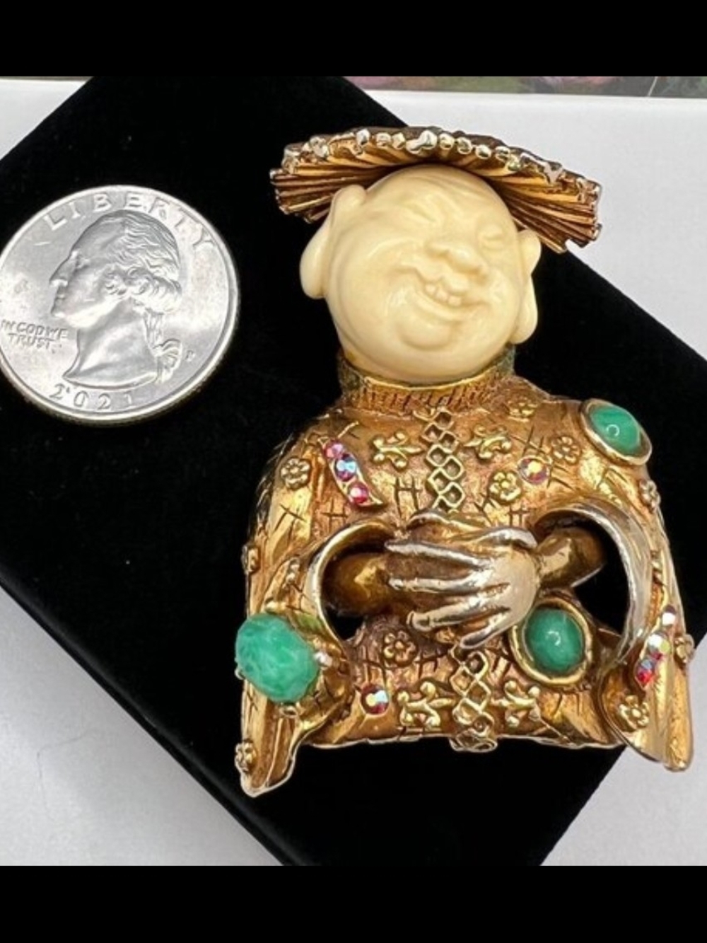 A HAR/Hargo Laughing BUDDA BROOCH. RARE PIECE IN EXCELLENT CONDITION. MAKE OFFER - Picture 2 of 16